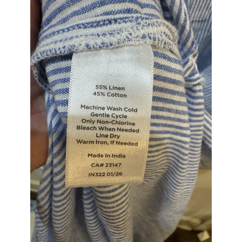 Talbots NWT Linen Blend Dress Oyster Striped Kaftan Size 3X Retail $189 - Picture 6 of 10